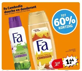 Kruidvat Fa cambodia douche en deodorant aanbieding