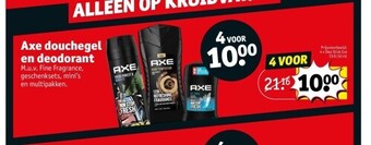 Kruidvat Axe douchegel en deodorant aanbieding