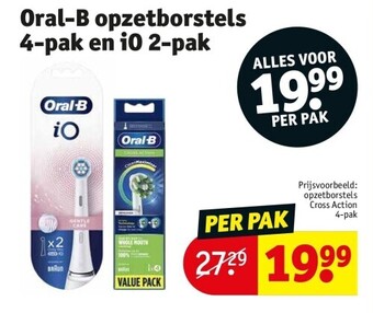 Kruidvat Oral-b opzetborstels 4-pak en io 2-pak aanbieding