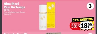 Kruidvat Nina ricci l’air du temps 30 ml aanbieding