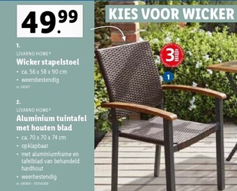 Lidl Wicker stapelstoel aanbieding