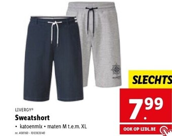 Lidl Sweatshort aanbieding