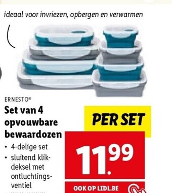 Lidl Set van 4 opvouwbare bewaardozen aanbieding