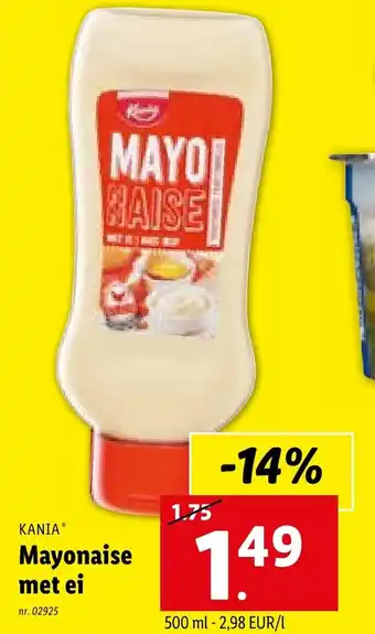 Lidl KANIA Mayonaise met ei nr. 02925 aanbieding