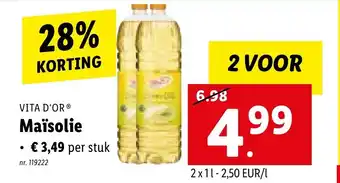 Lidl VITA D'OR Maïsolie nr. 119222 aanbieding