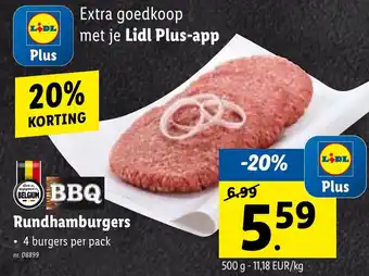 Lidl Rundhamburgers nr. 08899 aanbieding