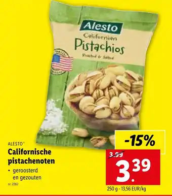 Lidl ALESTOⓇ Californische Pistachenoten nr 2262 aanbieding
