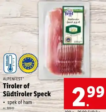 ALPENFEST Tiroler of Südtiroler Speck nr. 90603
