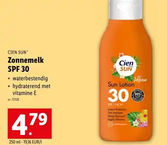 Lidl Cien SUN Zonnemelk SPF 30 nr. 72126 aanbieding