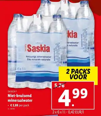 Lidl SASKIAⓇ Niet-Bruisend Mineraalwater nr. 138706 aanbieding