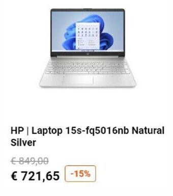 Krëfel HP | Laptop 15s-fq5016nb Natural Silver aanbieding