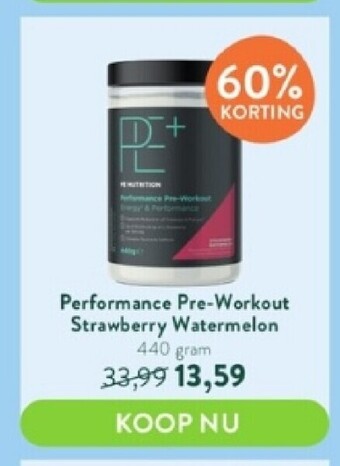 Holland & Barrett Performance pre-workout strawberry watermelon 440 pram aanbieding