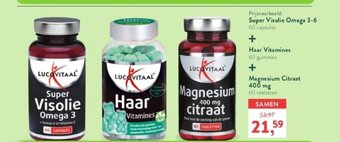 Holland & Barrett Super visolie omega 3-6 60 capsules + haar vitamines 60 gummies + magnesium citraat 400 mg 60 tabletten aanbieding