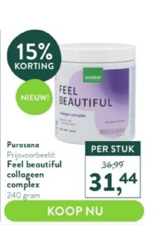 Holland & Barrett Feel beautiful collagen complex 240 gram aanbieding