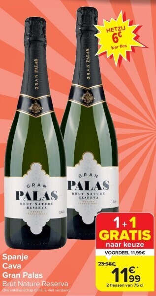 Carrefour Spanje cava gran palas aanbieding