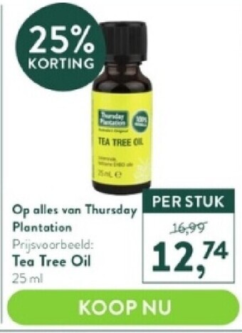 Holland & Barrett Tea tree oil 25 ml aanbieding