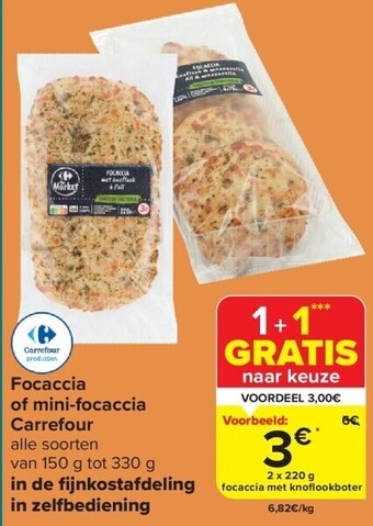 Focaccia of mini-focaccia