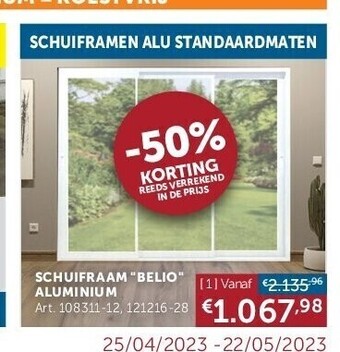 Zelfbouwmarkt Schuifraam belio aluminium aanbieding