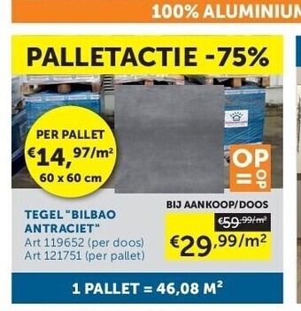 Zelfbouwmarkt Tegel bilbao antraciet aanbieding