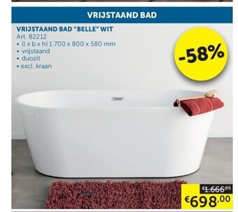 Zelfbouwmarkt Vrijstaand bad “belle” wit aanbieding