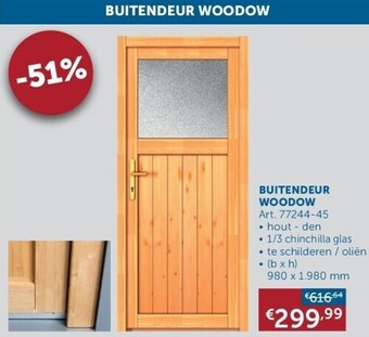 Zelfbouwmarkt Buitendeur woodow aanbieding