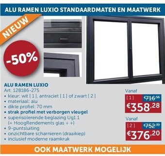 Zelfbouwmarkt Alu ramen luxio aanbieding