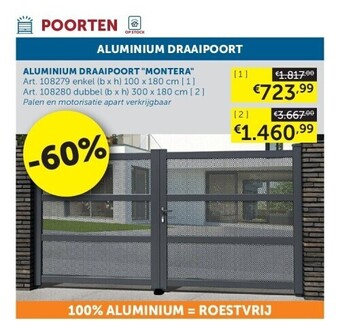 Zelfbouwmarkt Aluminium draaipoort montera aanbieding