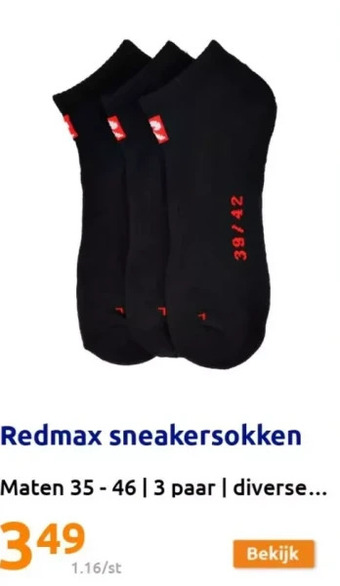 Action Redmax sneakersokken aanbieding