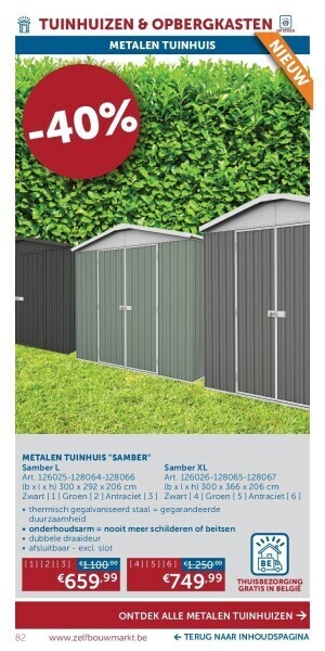 Zelfbouwmarkt Metalen tuinhuis samber aanbieding