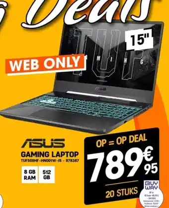 Electro Depot Gaming laptop tuf506hf-hn001w-i5 aanbieding