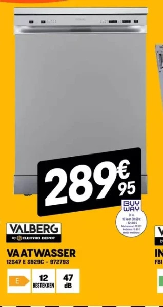 Electro Depot Valberg vaatwasser aanbieding