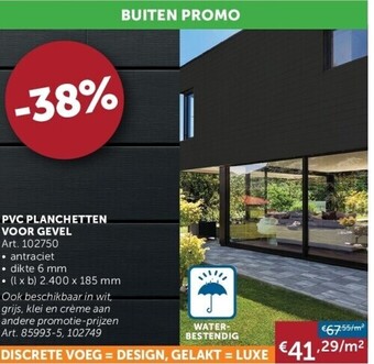 Zelfbouwmarkt Pvc planchetten voor gevel aanbieding