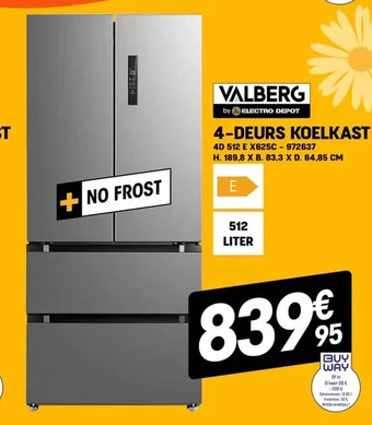 Electro Depot 4-deurs koelkast aanbieding