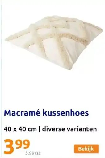 Action Macramé kussenhoes aanbieding