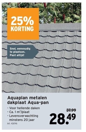 GAMMA Aquaplan metalen dakplaat aqua-pan aanbieding