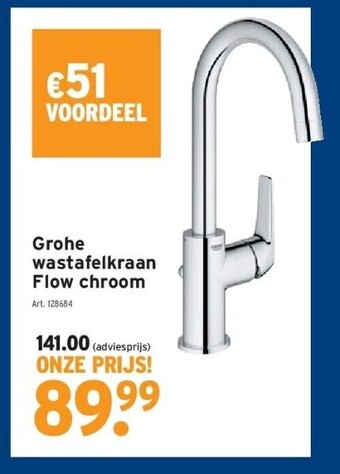 GAMMA Grohe wastafelkraan flow chroom aanbieding