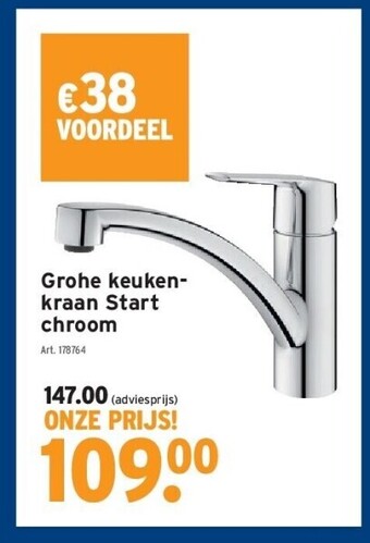 GAMMA Grohe keukenkraan start chroom aanbieding