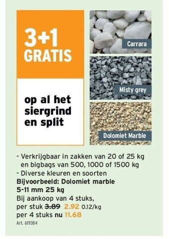GAMMA Dolomiet marble 5-11 mm 25 kg aanbieding