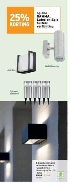 GAMMA Lutec buitenlamp gemini aanbieding