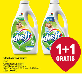 Delhaize Dreft Vloeibaar Wasmiddel aanbieding