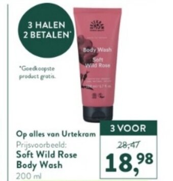 Holland & Barrett Urtekram Soft Wild Rose Body Wash 200 ml aanbieding