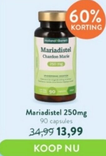 Holland & Barrett Mariadistel 250mg 90 capsules aanbieding