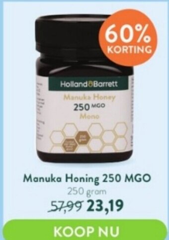 Holland & Barrett Manuka Honing 250 MGO 250 gram aanbieding