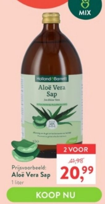 Holland & Barrett Aloë Vera Sap 1 liter aanbieding