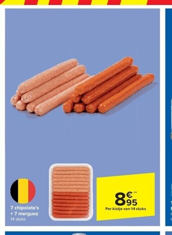 Carrefour 7 chipolata’s + 7 merguez aanbieding
