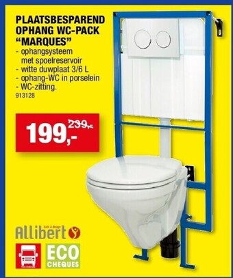 Hubo Plaatsbesparend ophang wc-pack “marques” aanbieding