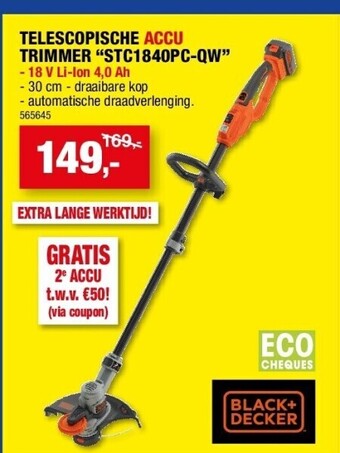 Hubo Telescopische accu trimmer “stc1840pc-qw” aanbieding