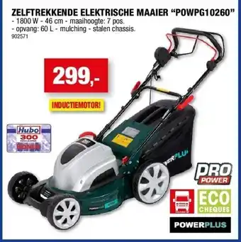 Hubo Zelftrekkende elektrische maaier “powpg10260” - 1800 w aanbieding