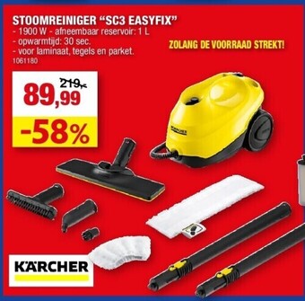 Hubo Stoomreiniger “sc3 easyfix” - 1900 w aanbieding