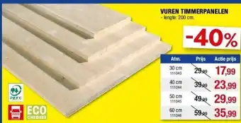 Vuren timmerpanelen 30 cm